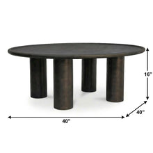 Brown Outdoor Coffee Table, Aluminium Top, Cast Aluminium Frame Durable Design