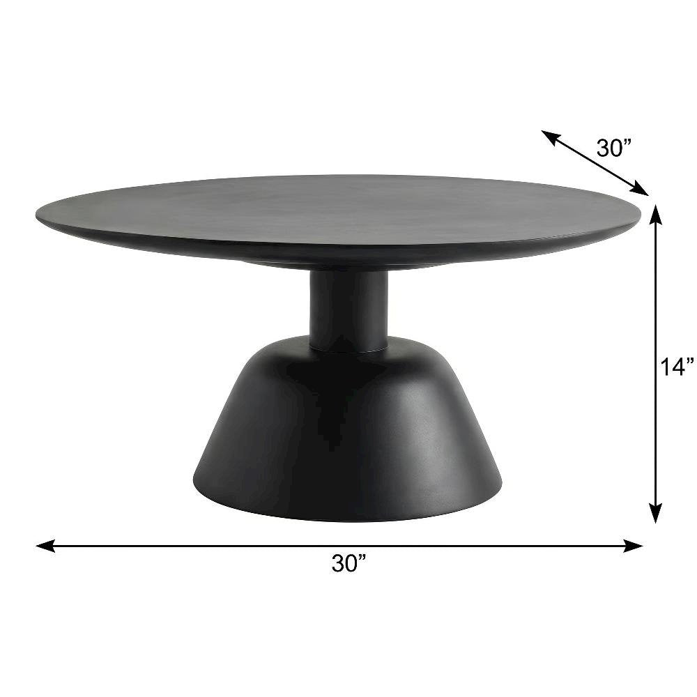 Black Mango Wood Coffee Table with Solid Top and Modern Design