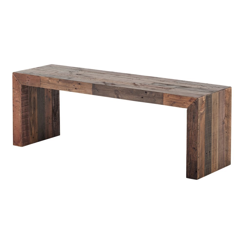 Vintage Wood Bench, Sturdy Entry Way Bench with Antique Finish