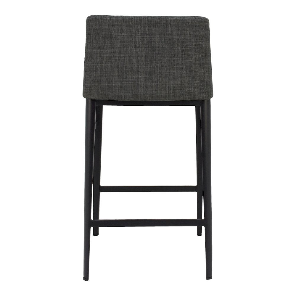 Modern Bar Stool Gray Upholstered Seating Comfy Bar Stool With Steel Frame