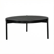 Black Concrete Outdoor Coffee Table with Steel Legs and Matte Hardware