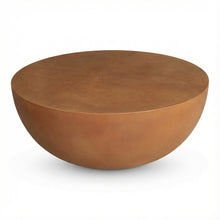 Red Concrete Coffee Table with Semi-Gloss Stone Top and Stain-Repellent Surface