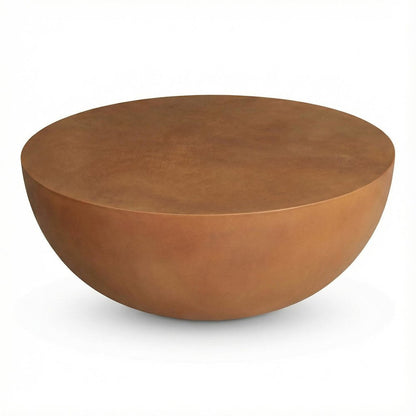 Red Concrete Coffee Table with Semi-Gloss Stone Top and Stain-Repellent Surface