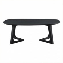 Black Solid White Ash Coffee Table Mid-Century Modern Wood Finish