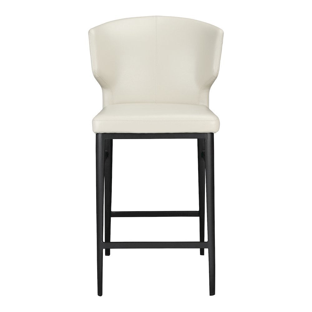 Mid Century Bar Stool Beige Upholstered Modern Counter Height Seating