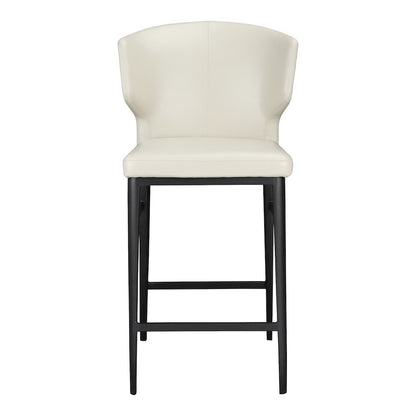 Mid Century Bar Stool Beige Upholstered Modern Counter Height Seating