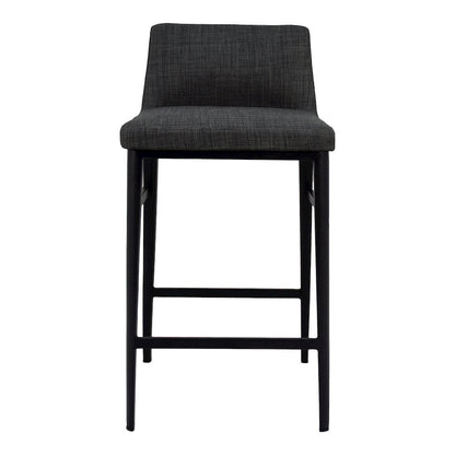 Modern Bar Stool Gray Upholstered Seating Comfy Bar Stool With Steel Frame