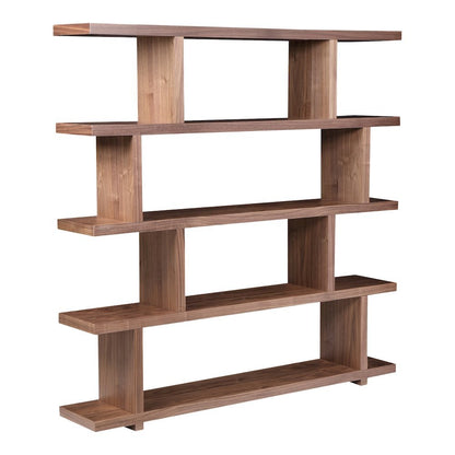 Large Brown Wood Bookshelf – Modern 4 Tier Shelf Wood Bookcase