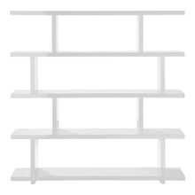 White Wood Bookshelf – Large Modern Wood Bookcase with 4 Tier Shelf