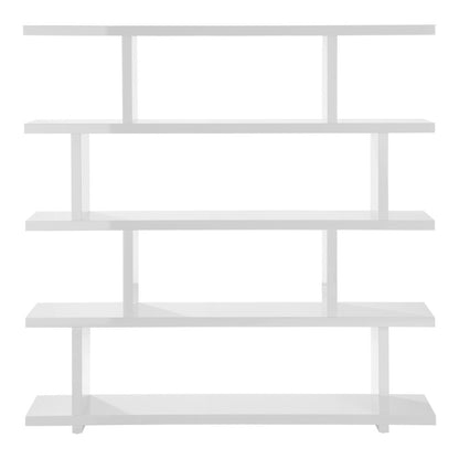 White Wood Bookshelf – Large Modern Wood Bookcase with 4 Tier Shelf