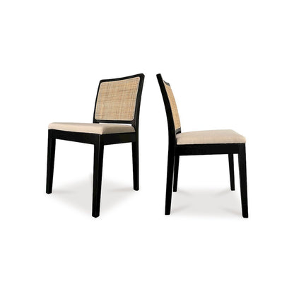Black Dining Chairs Set of 2, Modern Chairs Dining Table with Cotton Upholstery