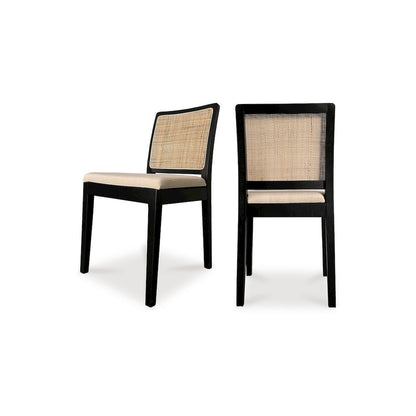 Black Dining Chairs Set of 2, Modern Chairs Dining Table with Cotton Upholstery