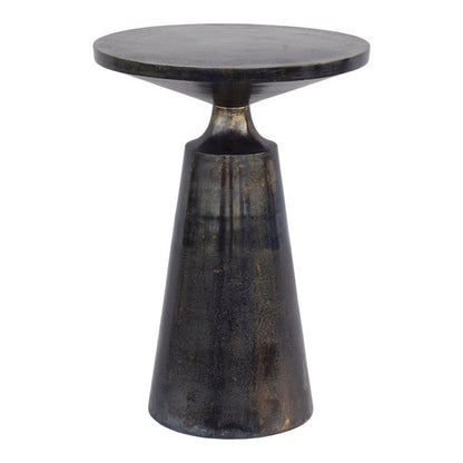 Sculptural Gray Metal Accent Table for Small Spaces in Lightweight Aluminum