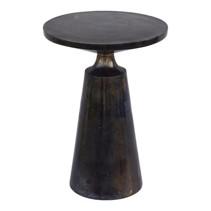 Sculptural Gray Metal Accent Table for Small Spaces in Lightweight Aluminum