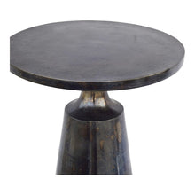 Sculptural Gray Metal Accent Table for Small Spaces in Lightweight Aluminum