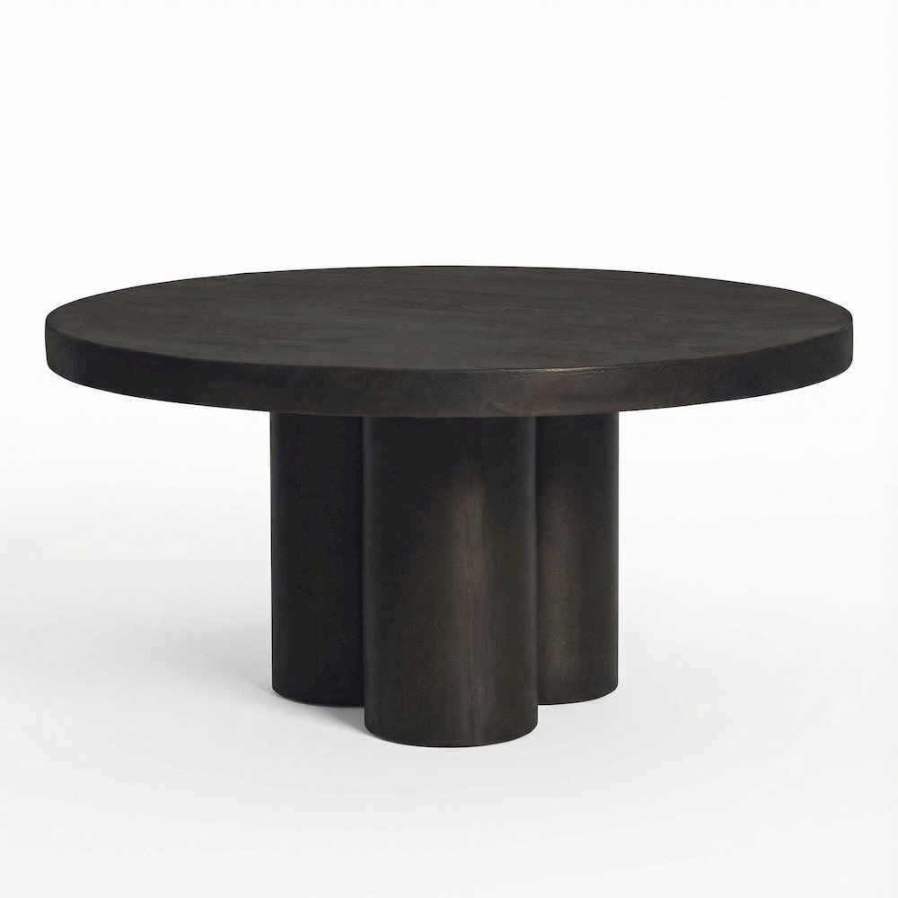 Black Outdoor Coffee Table with Aluminium Top and Metal Frame Durable Design