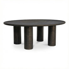 Brown Outdoor Coffee Table, Aluminium Top, Cast Aluminium Frame Durable Design