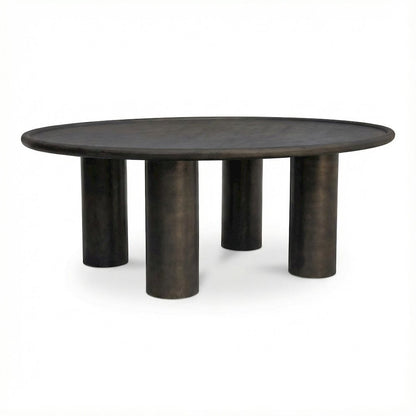 Brown Outdoor Coffee Table, Aluminium Top, Cast Aluminium Frame Durable Design