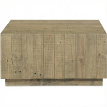 Brown Rustic Coffee Table with Solid Reclaimed Pine Top and Matt Finish