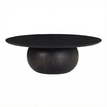 Black Acacia Wood Coffee Table Large Rustic Matt Finish Handmade