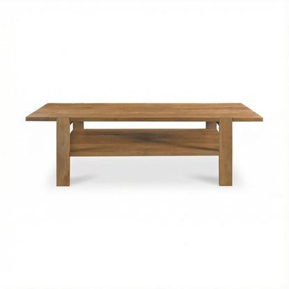 Brown Mango Wood Coffee Table with Solid Wood Top and Matt Finish