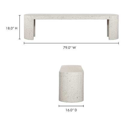 Gray Indoor and Outdoor Bench, Solid Greystone Entryway Bench