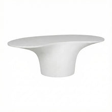 White Fiberglass Reinforced Concrete Outdoor Coffee Table with Modern Design