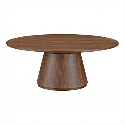 Brown Walnut Veneer Coffee Table with Semi-Gloss Finish and Metal Hardware