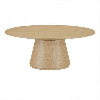 Brown Oak Veneer Coffee Table with Semi-Gloss Finish and Metal Hardware