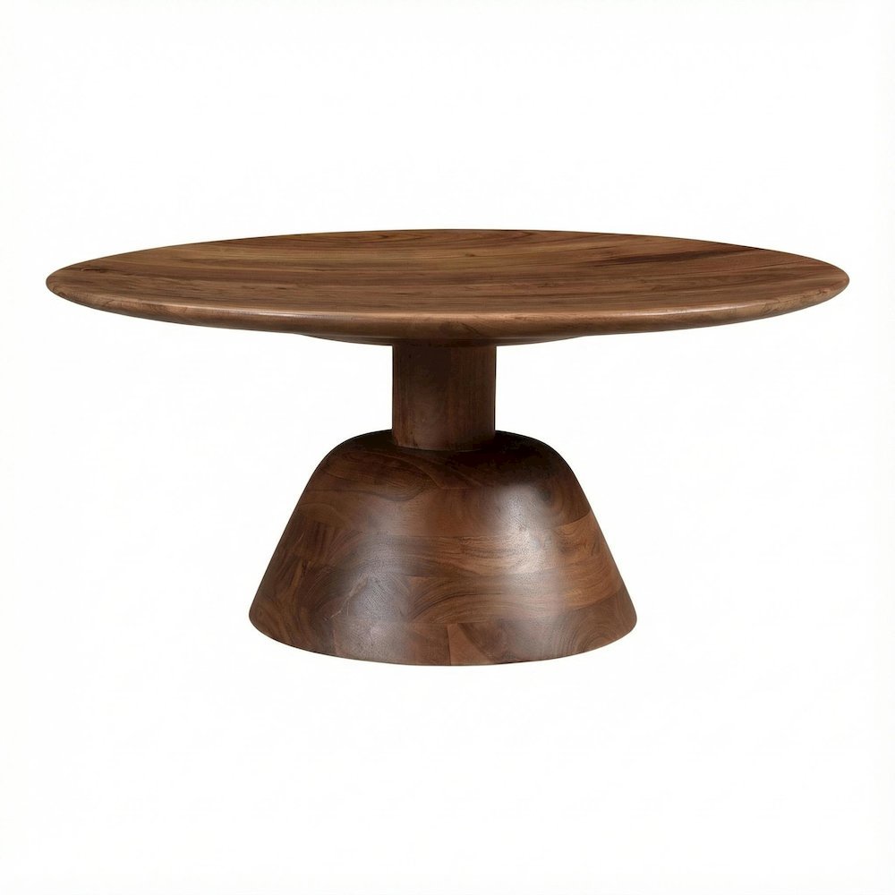 Brown Acacia Wood Coffee Table with Solid Wood Top and Modern Design