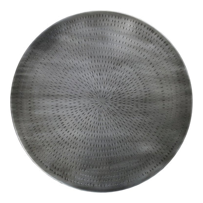 Round Drum Iron Coffee Table with Unique Design and Antique Zinc Finish