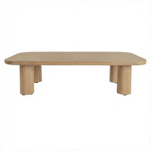 Solid Oak Coffee Table, Iron Frame and Matte Finish, Stain-repellent Design