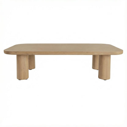 Solid Oak Coffee Table, Iron Frame and Matte Finish, Stain-repellent Design