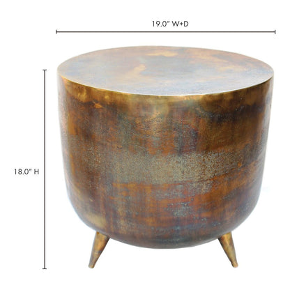 Gold Aluminium Accent Table Tripod Base Unique Accent Table for Small Spaces