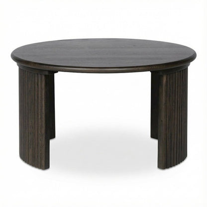 Brown Solid Oak Small Coffee Table with Matte Finish, Stain-Repellent Surface