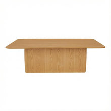 Brown Oak Veneer Coffee Table with Solid Oak Base and Sturdy Design