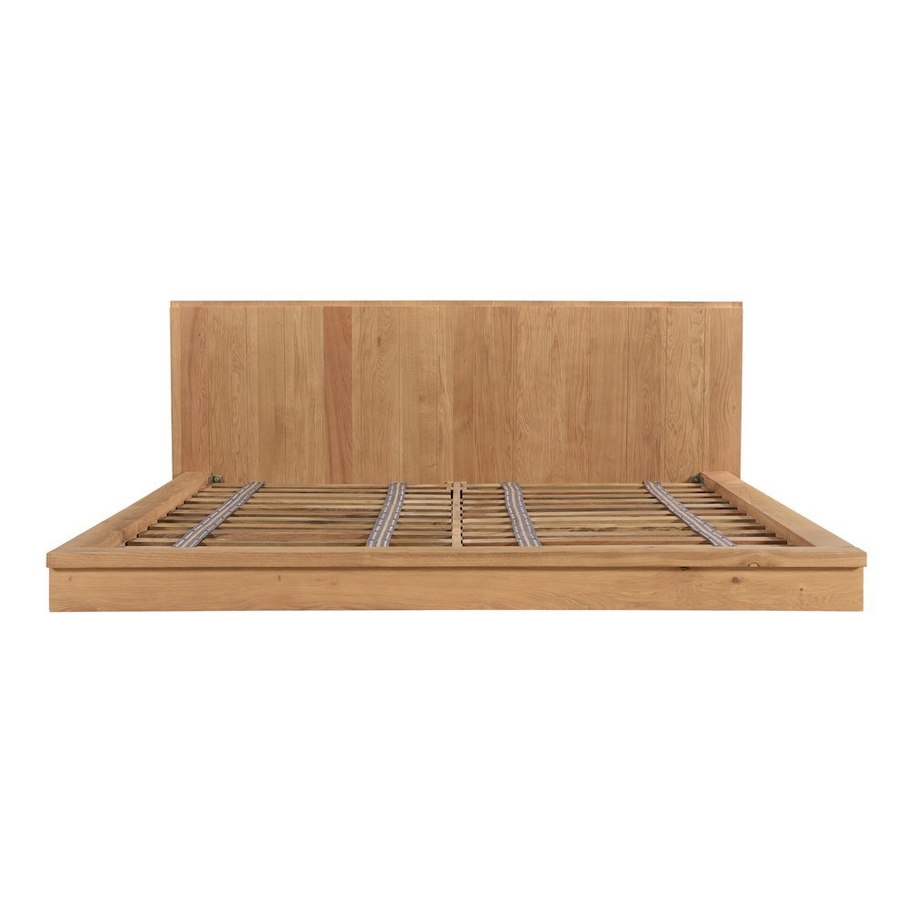 Solid Oak King Size Bed Frame with Headboard, Durable Wood King Bed Frame