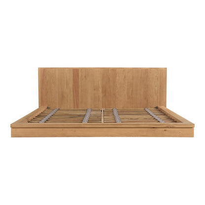 Solid Oak King Size Bed Frame with Headboard, Durable Wood King Bed Frame