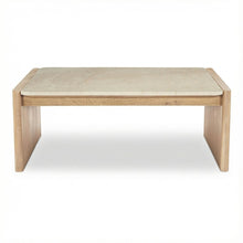 Brown Oak Coffee Table with Bottichino Marble Frame and Sturdy Design