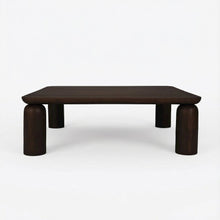Brown Solid Teak Wood Coffee Table with Matte Finish and Durable Metal Hardware