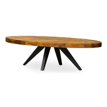 Brown Coffee Table Modern – Wood Oval Coffee Table with Solid Acacia Design