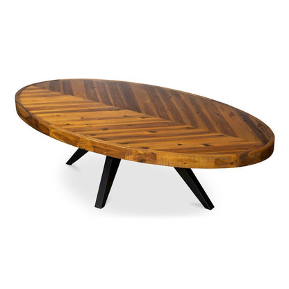 Brown Coffee Table Modern – Wood Oval Coffee Table with Solid Acacia Design