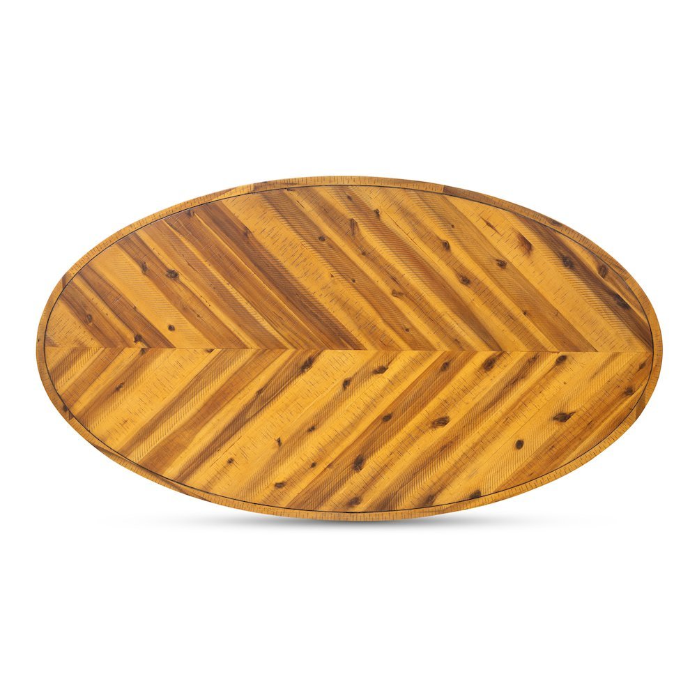 Brown Coffee Table Modern – Wood Oval Coffee Table with Solid Acacia Design