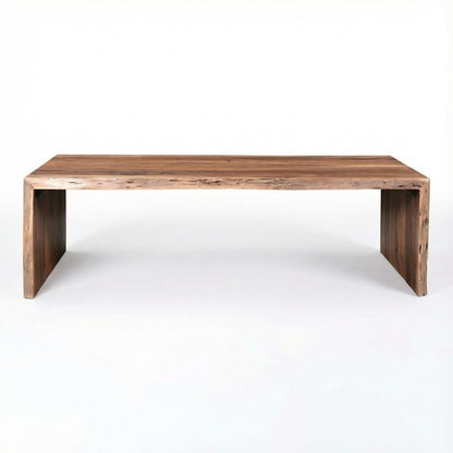 Brown Acacia Wood Coffee Table with Scandinavian Design and Matt Finish