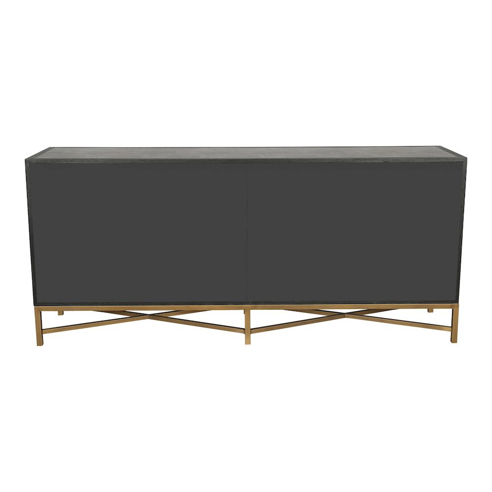 Gray Sideboard Cabinet with Brass Detailing Unique Credenza