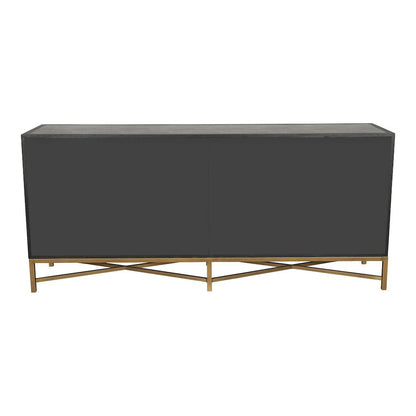 Gray Sideboard Cabinet with Brass Detailing Unique Credenza