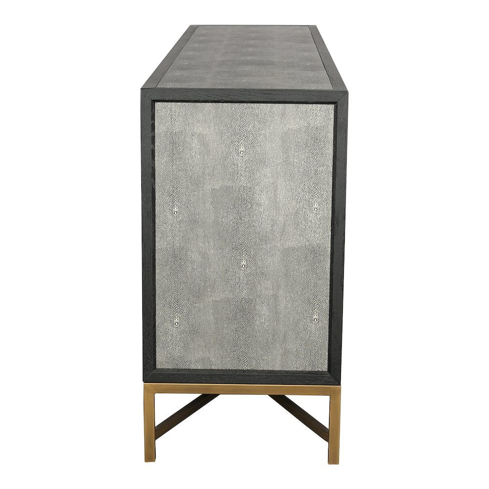 Gray Sideboard Cabinet with Brass Detailing Unique Credenza