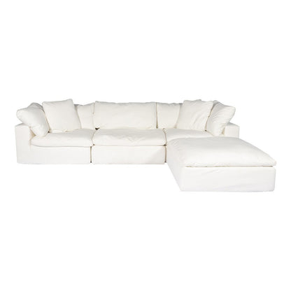 Cream White Sectional Sofa for Living Room – Modern Couch with Soft Cushioning