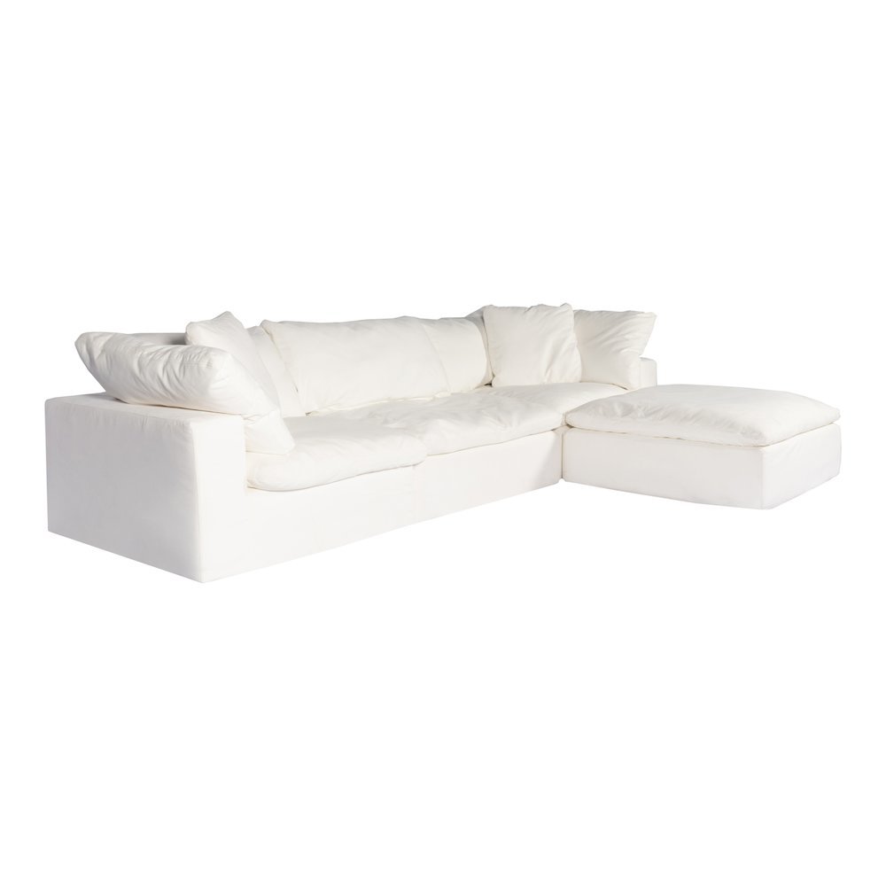 Cream White Sectional Sofa for Living Room – Modern Couch with Soft Cushioning