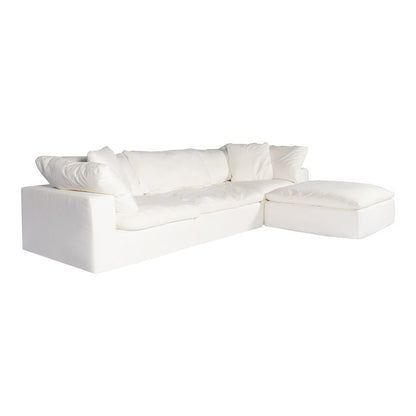 Cream White Sectional Sofa for Living Room – Modern Couch with Soft Cushioning